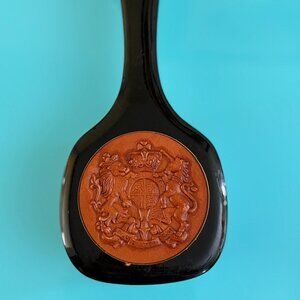Vintage W. Germany Swank Clothes Brush Lint Remover Embossed Leather Design